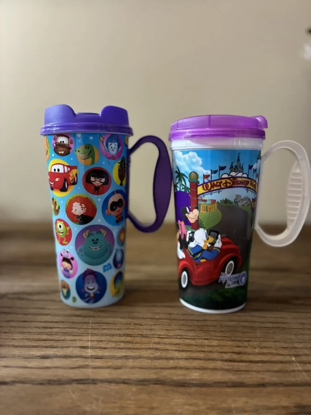 Walt Disney World Resort Reusable Refillable 16oz Mug; Lot of 4; Assorted
